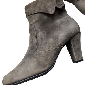 Grey suede ankle booties. Aerosoles brand.